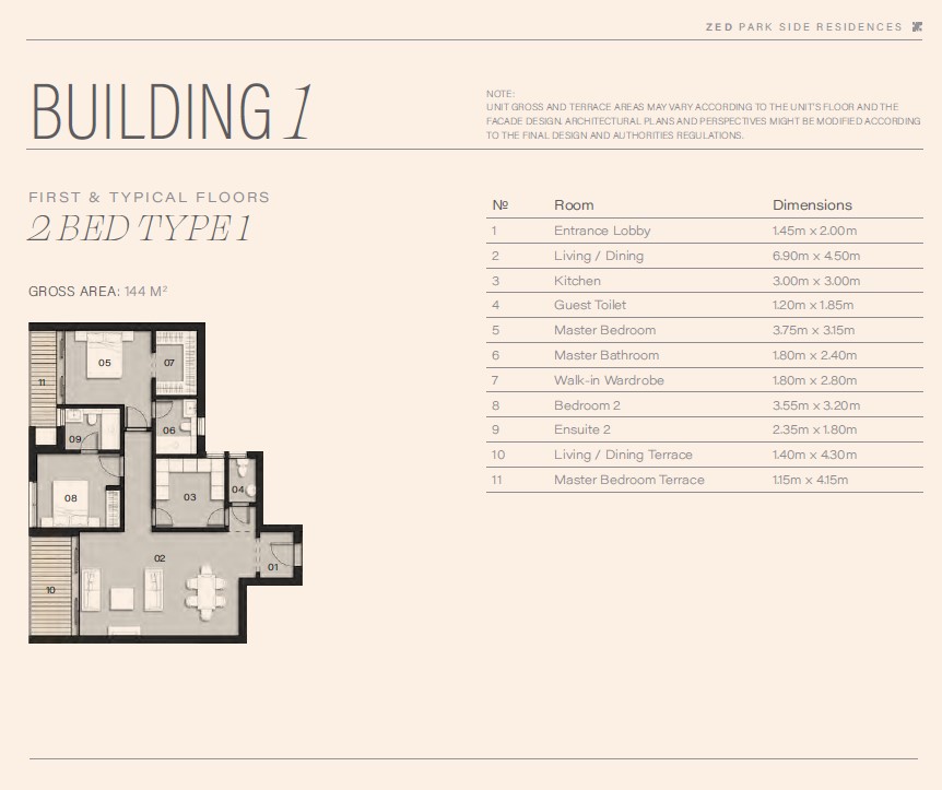Floor plan for chalet at ZED