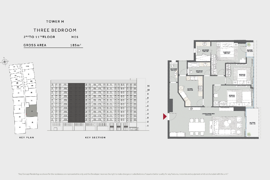 Floor plan for apartment at Marriott Residences Heliopolis