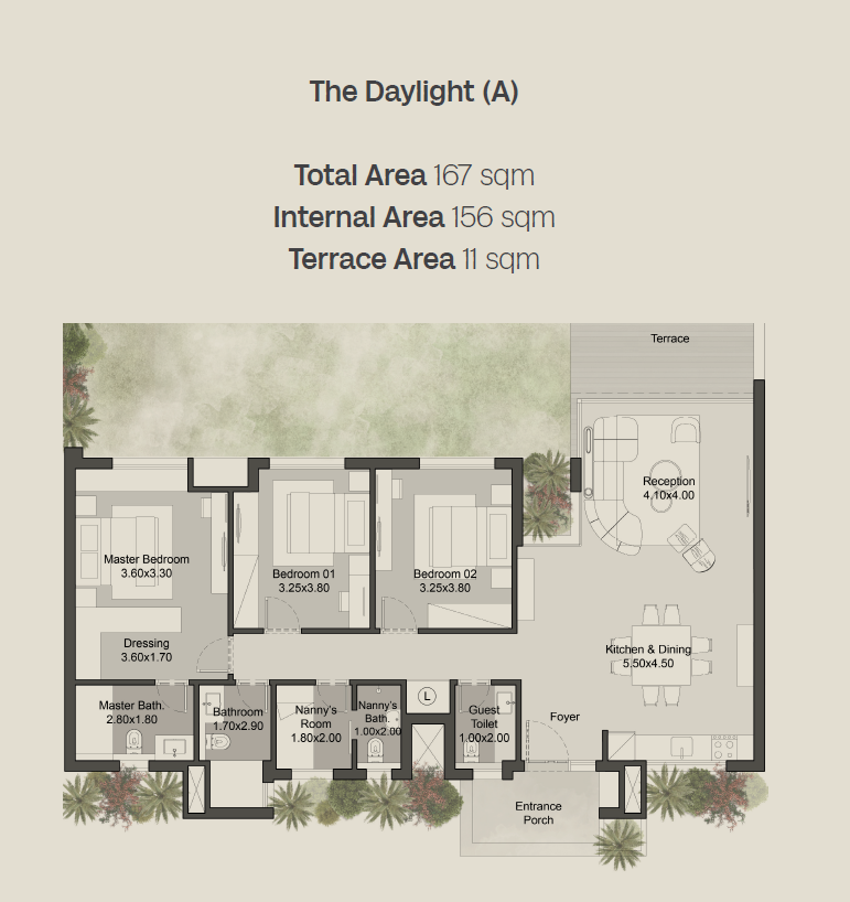 Floor plan for apartment at Hills of One