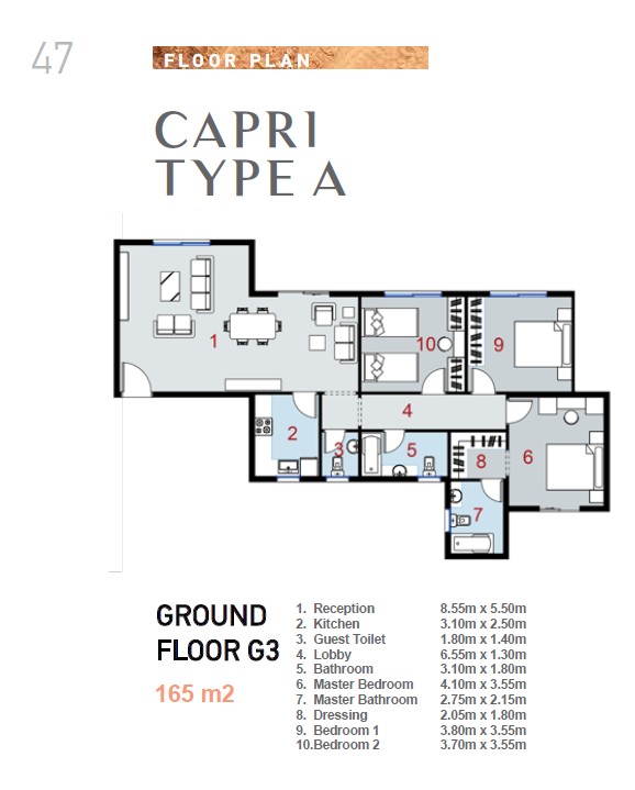 Floor plan for apartment at La Verde Casette