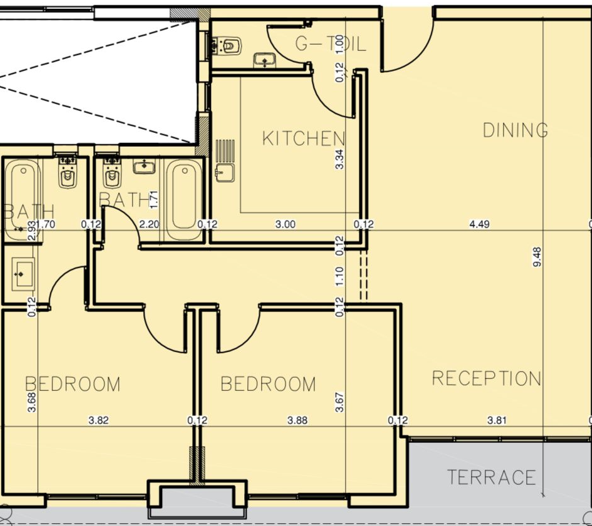 Floor plan for apartment at Bloomfields
