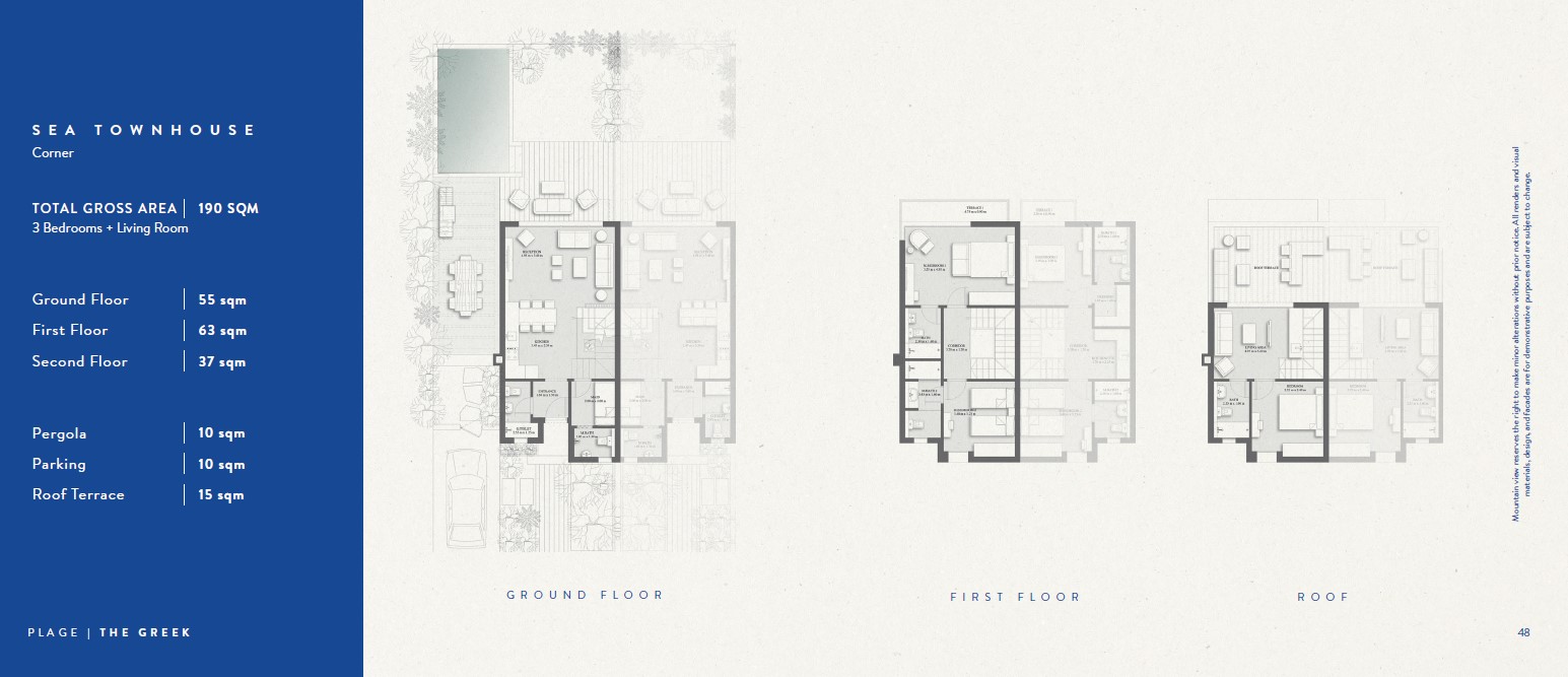 Floor plan for townhouse at Plage
