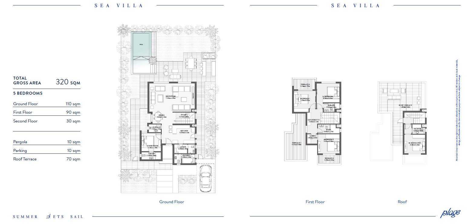 Floor plan for villa at Plage