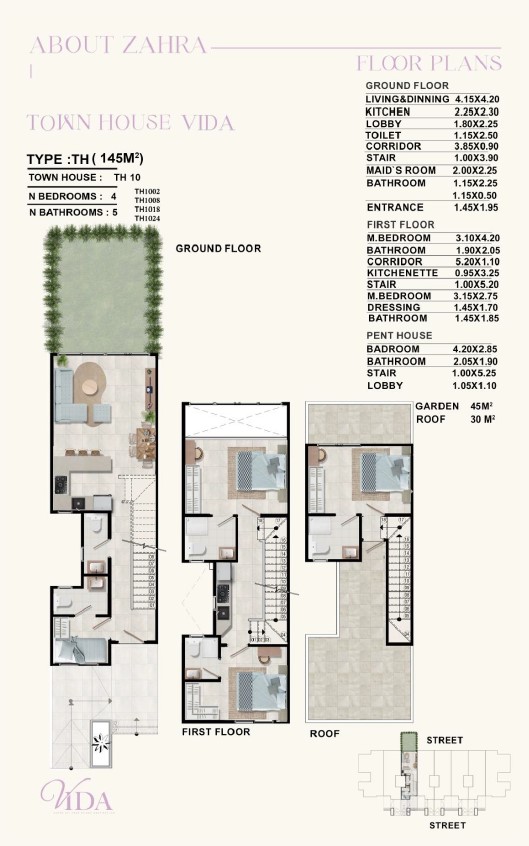 Floor plan for townhouse at Zahra Morshedy Group