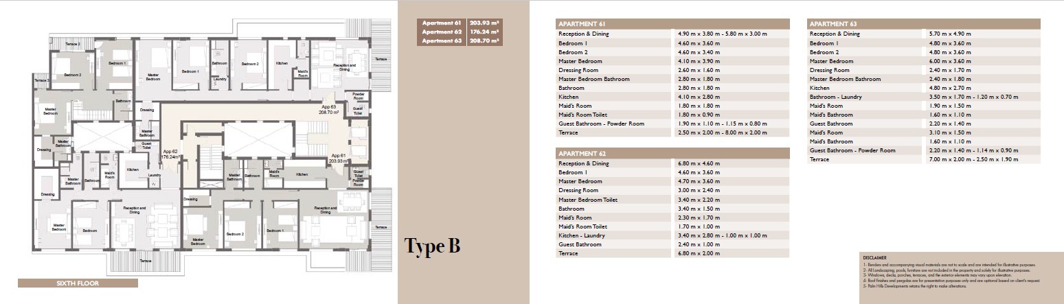 Floor plan for apartment at Palm Hills Alexandria