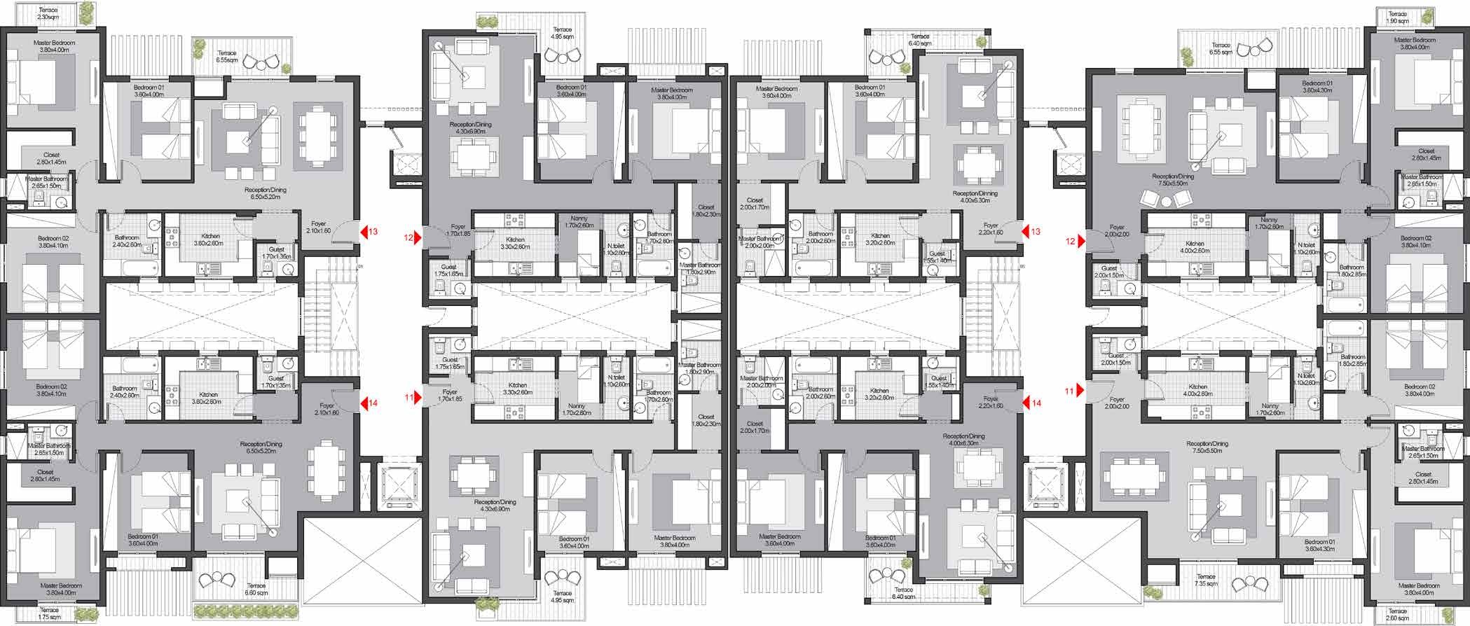 Floor plan for apartment at Azailya