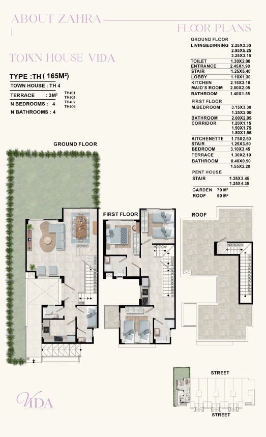 Floor plan for townhouse at Zahra Morshedy Group