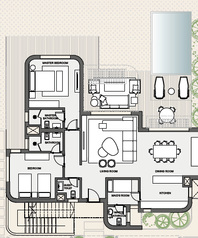 Floor plan for chalet at Almaza Bay