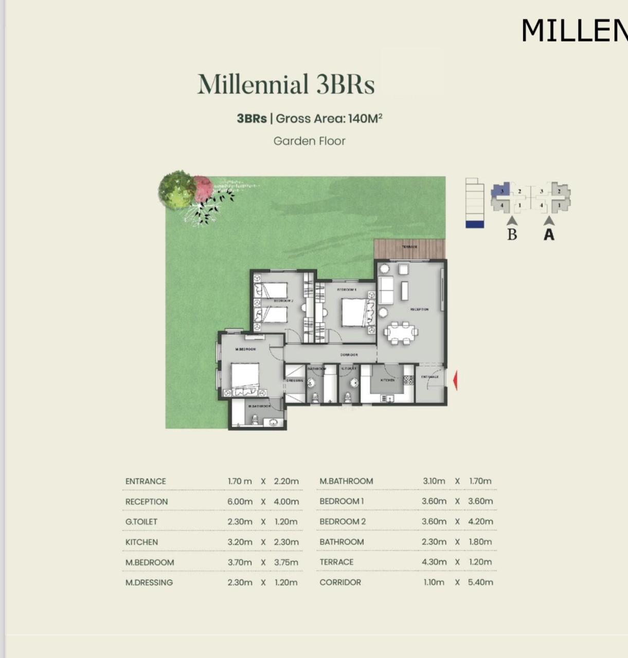 Floor plan for apartment at Aliva Mountain View Mostakbal City