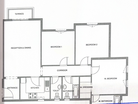 Floor plan for apartment at Aliva Mountain View Mostakbal City