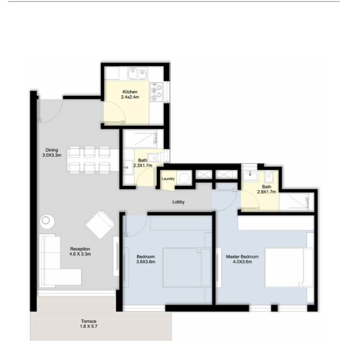 Floor plan for apartment at Bloomfields