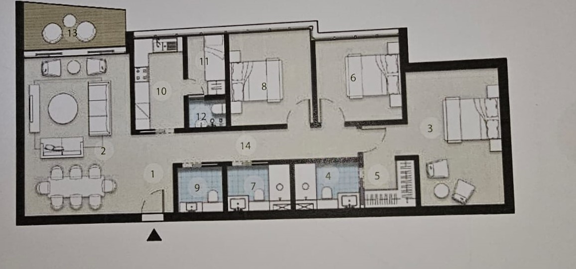 Floor plan for apartment at Zed Tower
