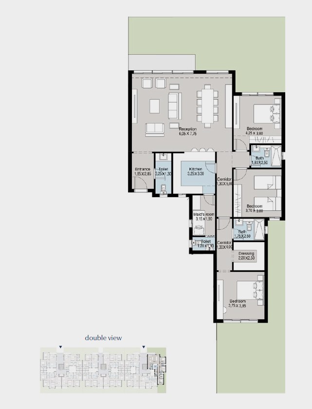 Floor plan for apartment at Bluetree