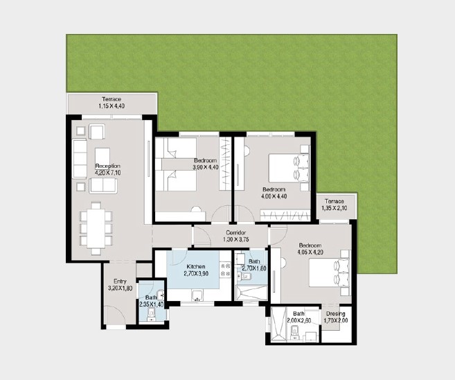 Floor plan for apartment at Bluetree