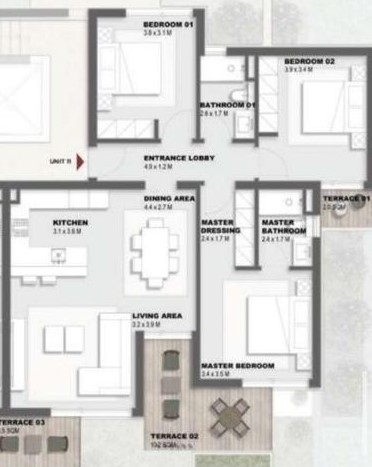Floor plan for chalet at Solare