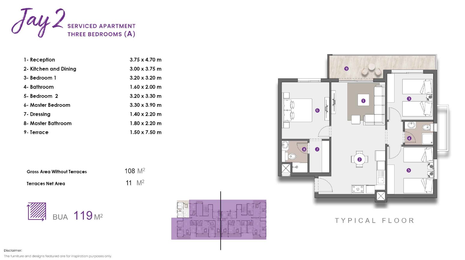 Floor plan for apartment at D.O.S.E