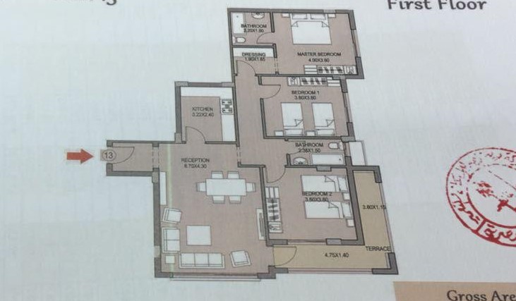 Floor plan for apartment at Taj City