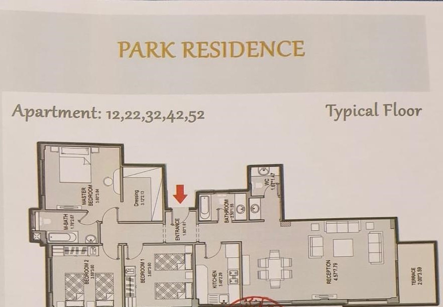 Floor plan for apartment at Taj City