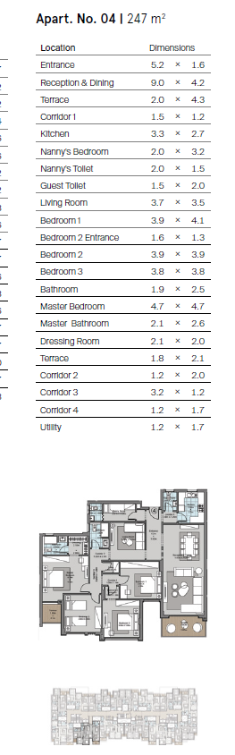 Floor plan for apartment at Castle Landmark