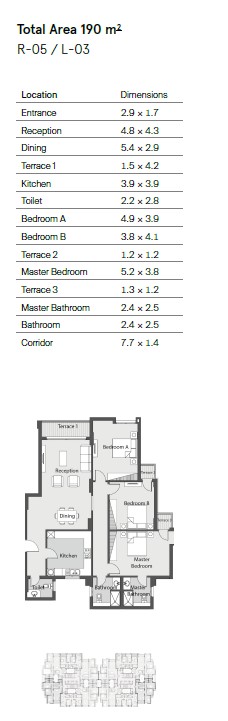 Floor plan for apartment at Castle Landmark
