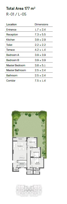 Floor plan for apartment at Castle Landmark