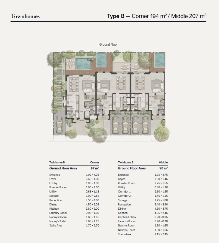 Floor plan for townhouse at Ever New Cairo