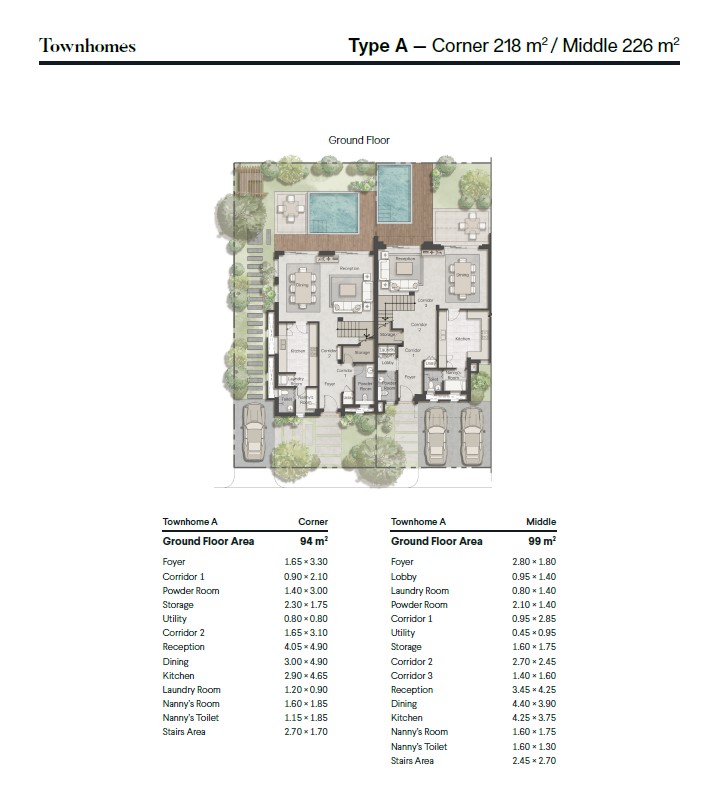 Floor plan for townhouse at Ever New Cairo