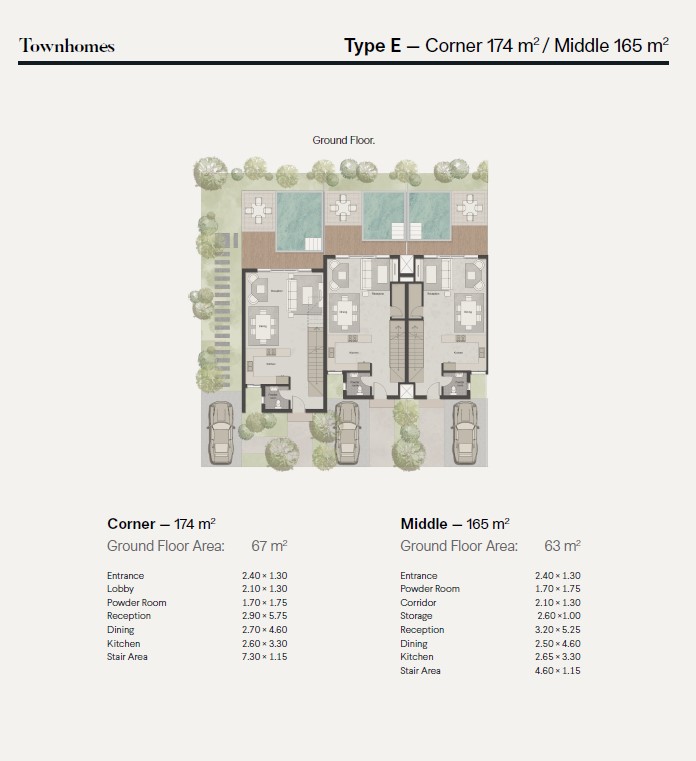 Floor plan for townhouse at Ever New Cairo