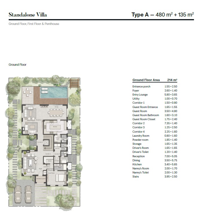 Floor plan for villa at Ever New Cairo
