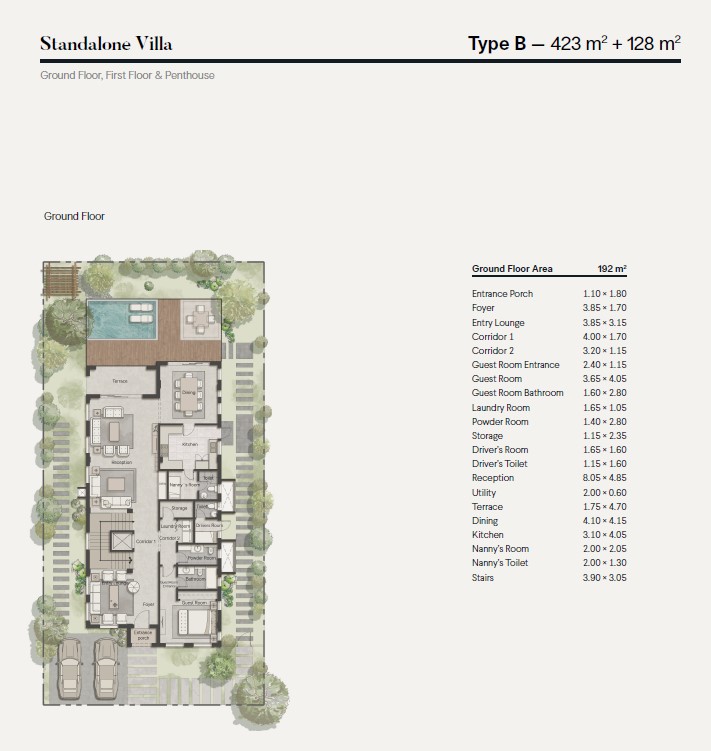 Floor plan for villa at Ever New Cairo
