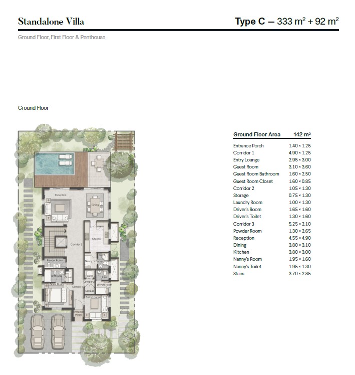 Floor plan for villa at Ever New Cairo