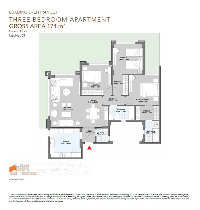Floor plan for apartment at SQ1