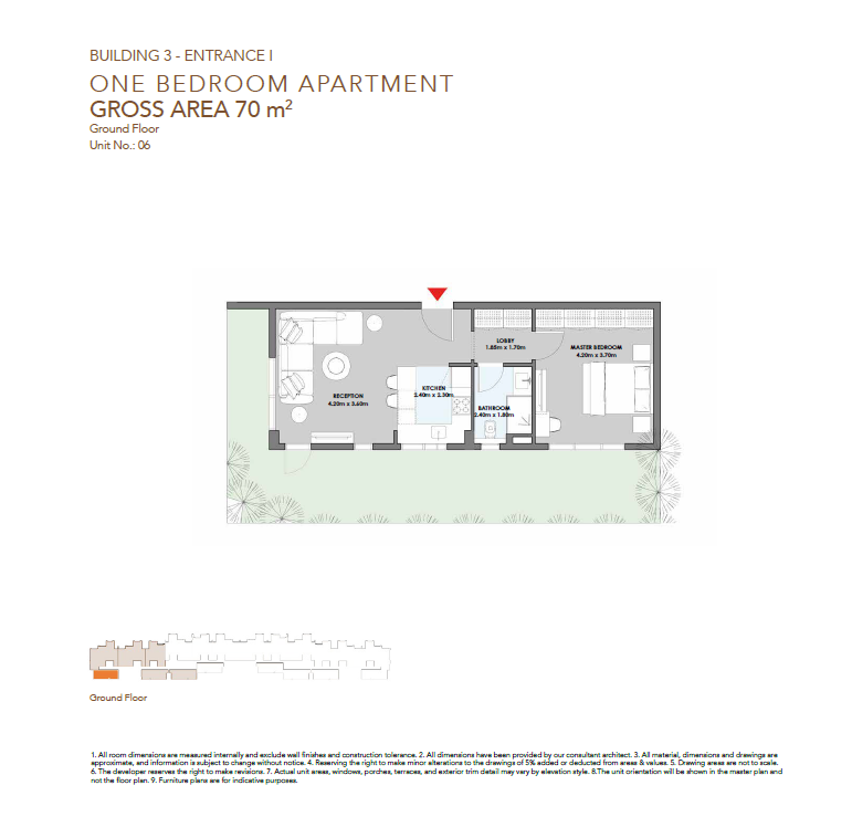 Floor plan for apartment at SQ1