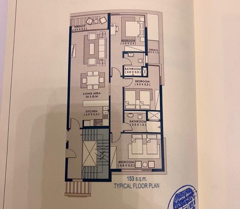 Floor plan for chalet at Marsa Baghush