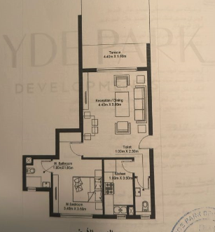 Floor plan for chalet at Hyde Park North - Seashore
