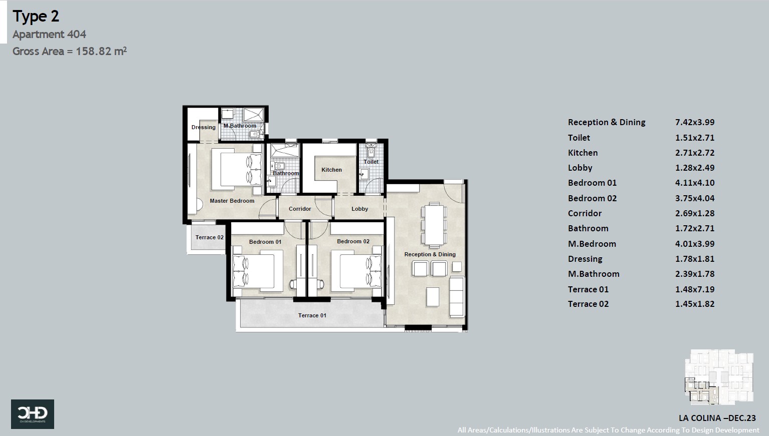Floor plan for apartment at La Colina
