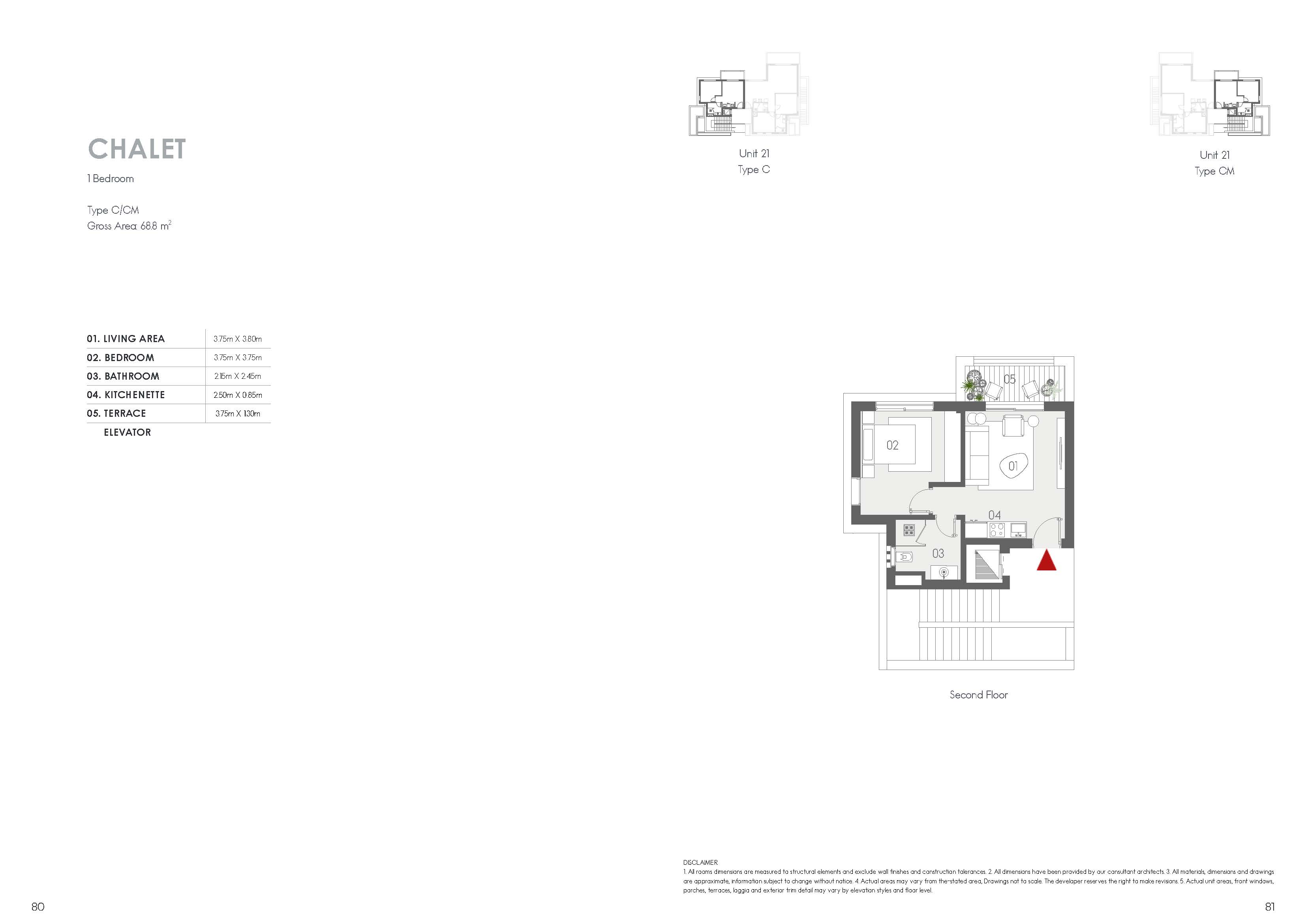 Floor plan for chalet at Kai Sokhna