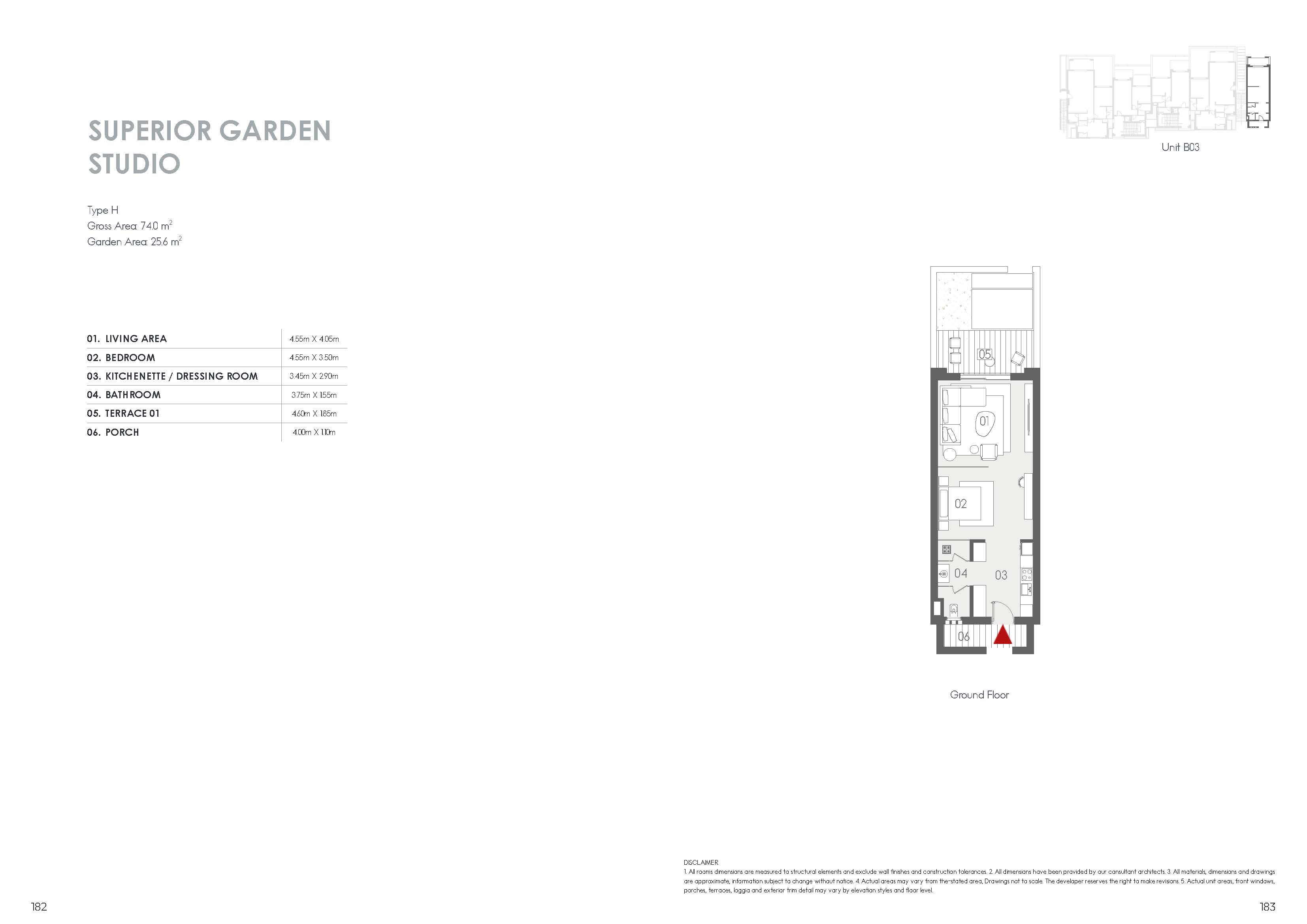 Floor plan for studio at Kai Sokhna