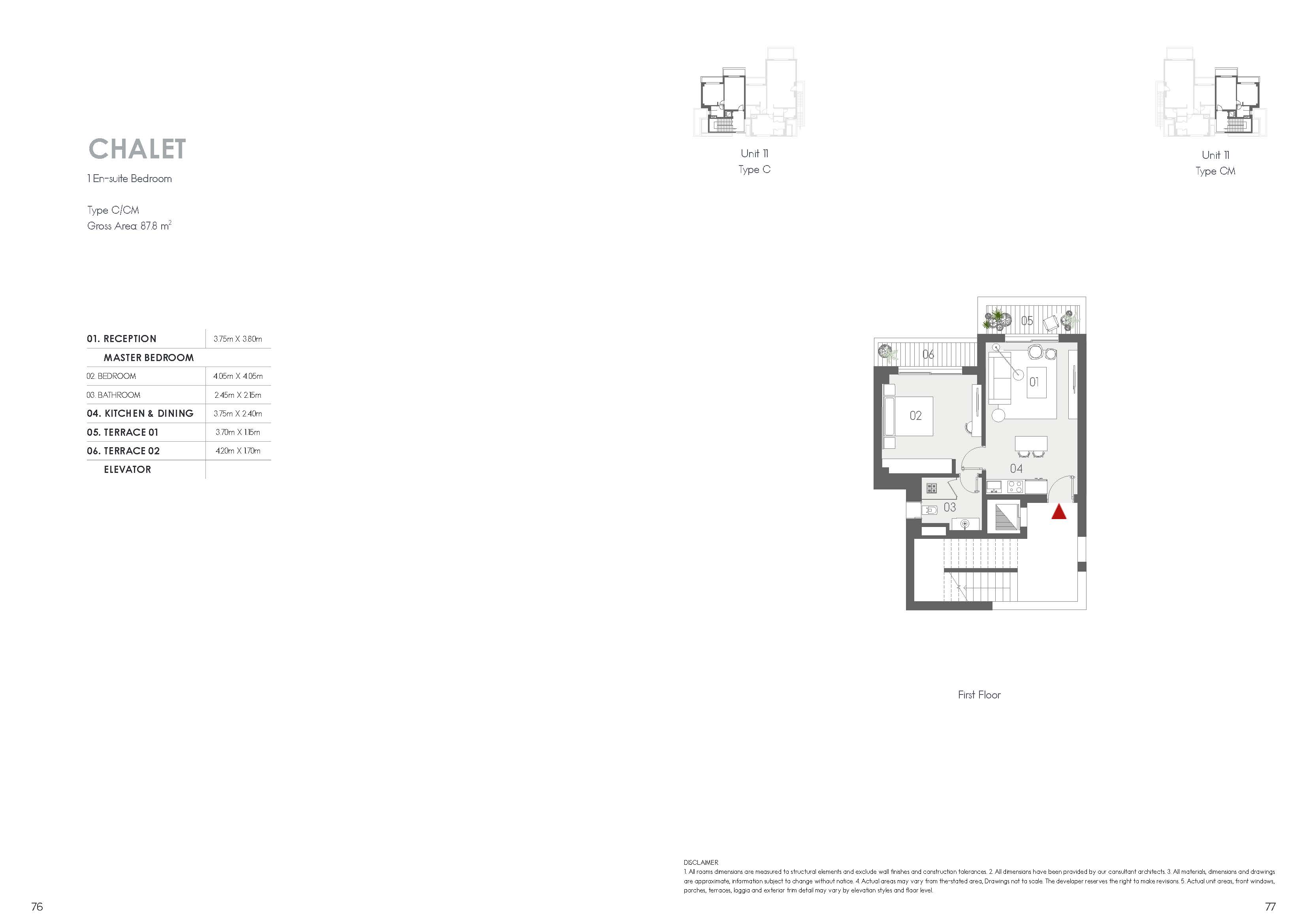 Floor plan for chalet at Kai Sokhna