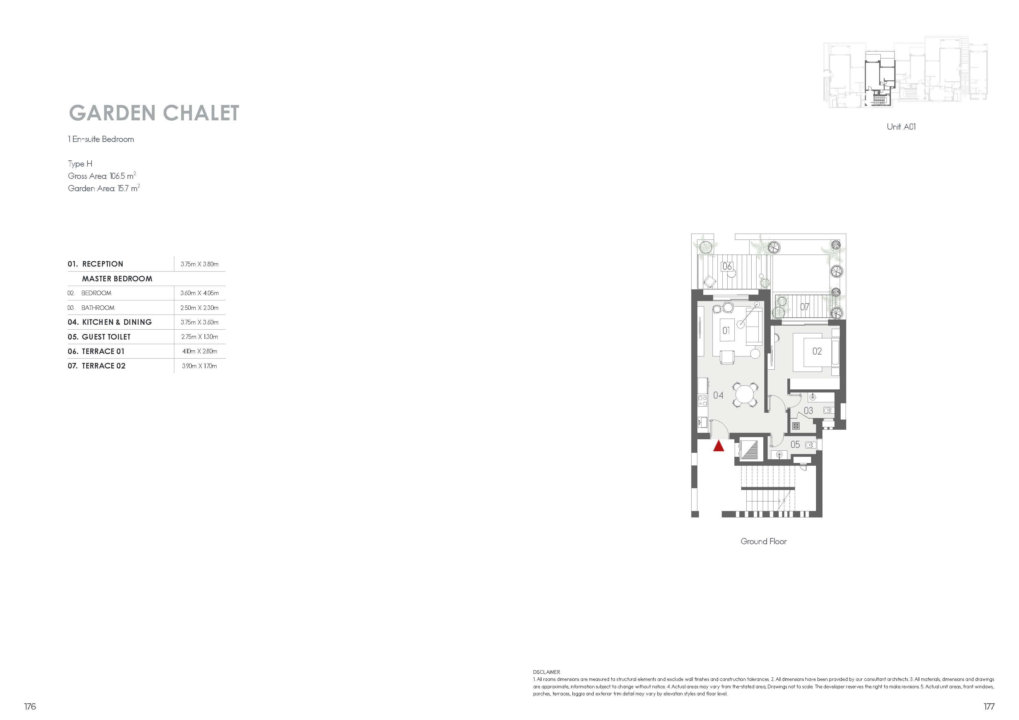 Floor plan for chalet at Kai Sokhna