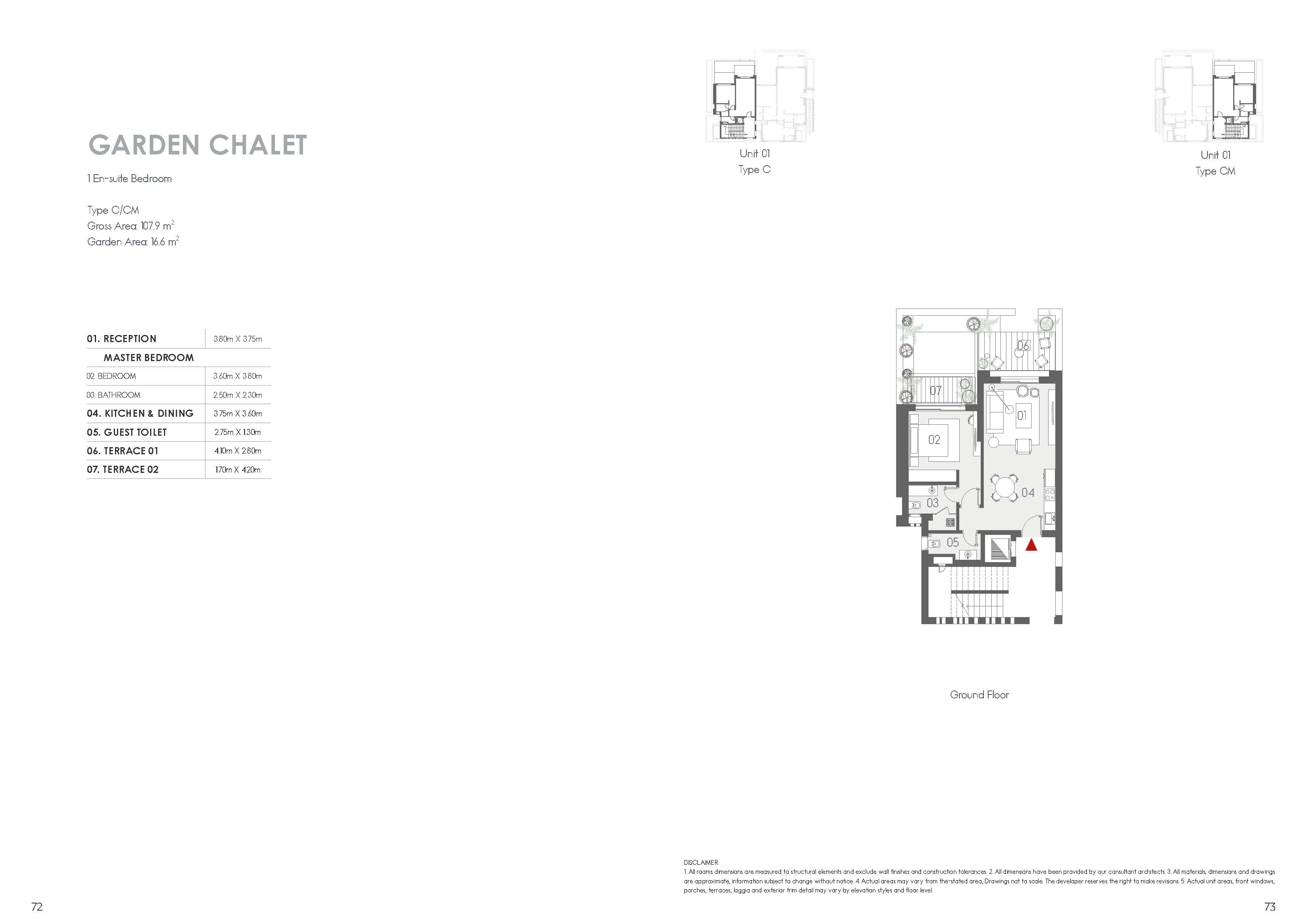 Floor plan for chalet at Kai Sokhna
