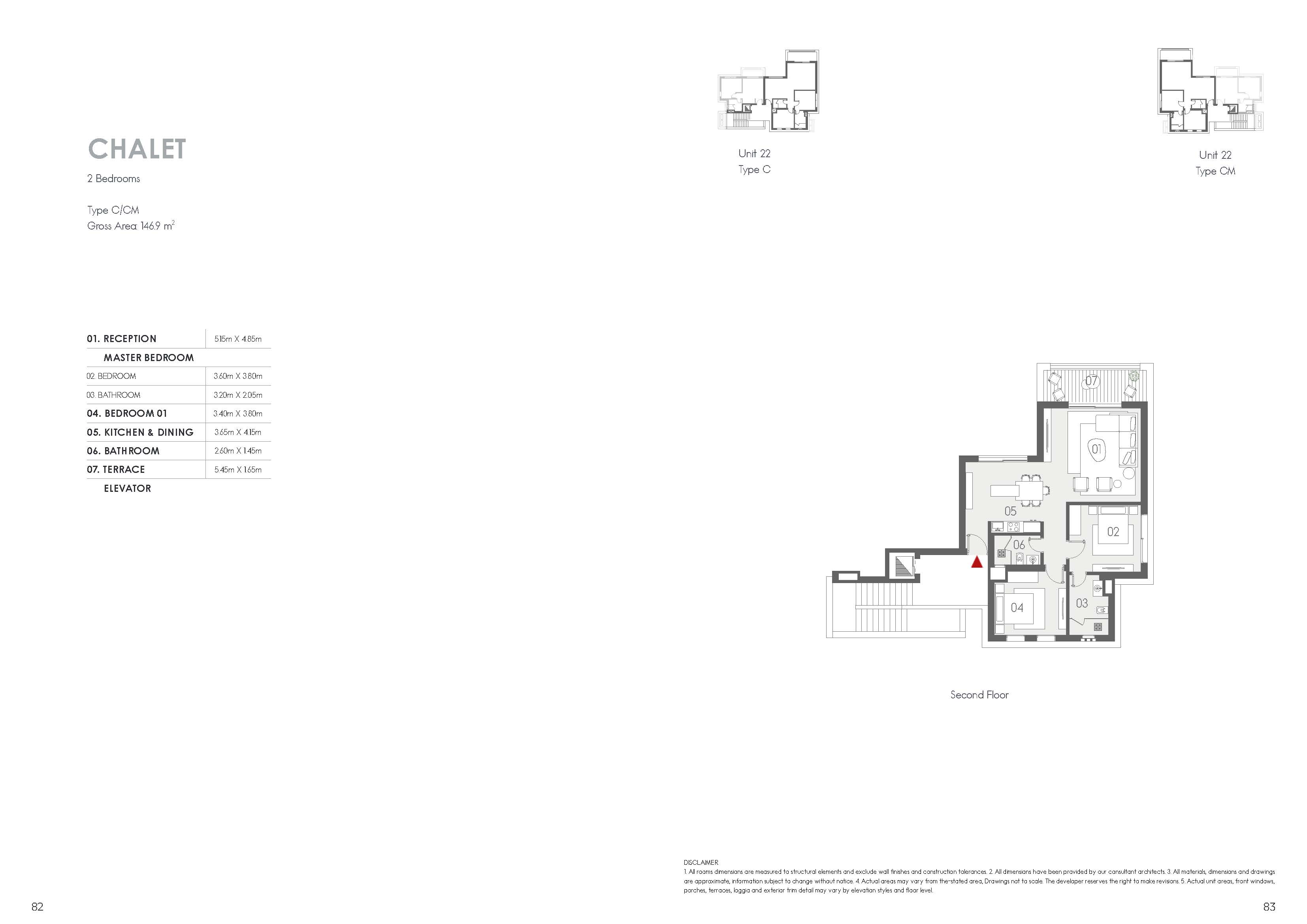 Floor plan for chalet at Kai Sokhna