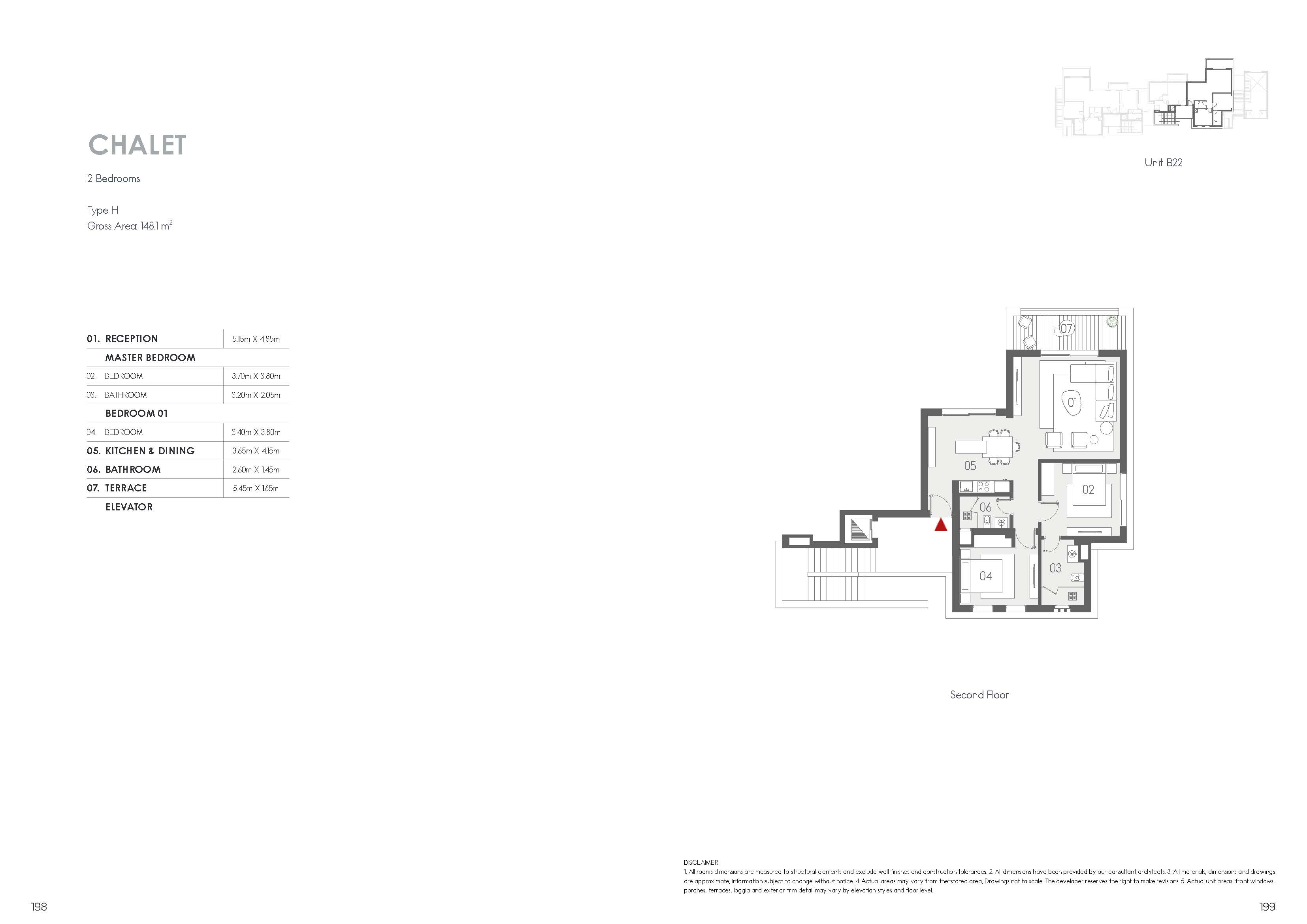 Floor plan for chalet at Kai Sokhna