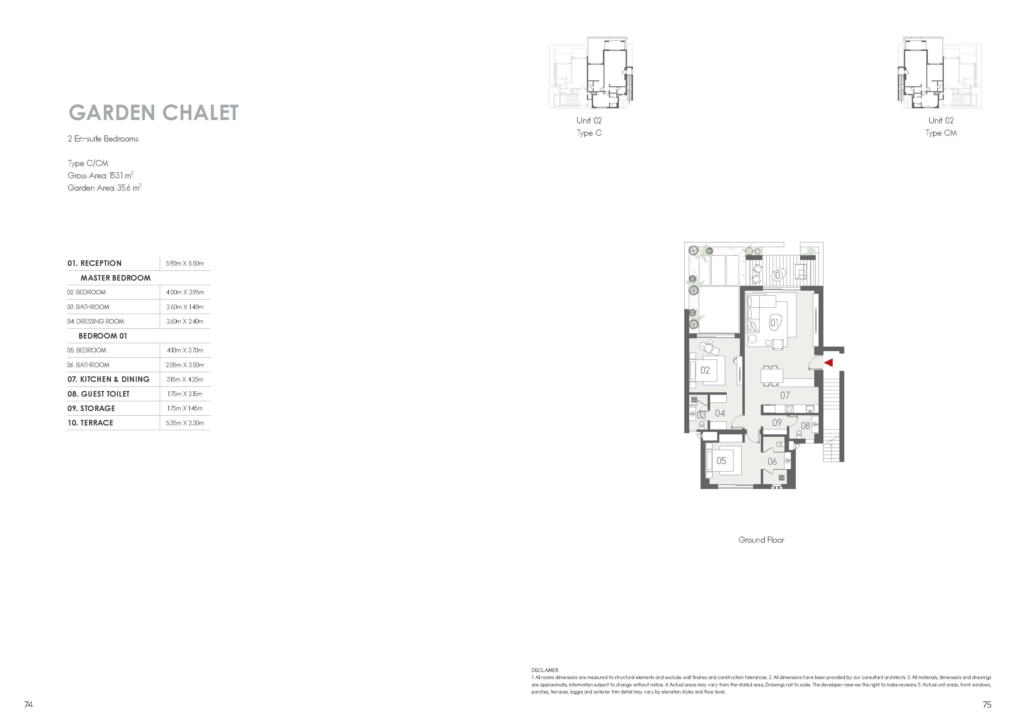 Floor plan for chalet at Kai Sokhna