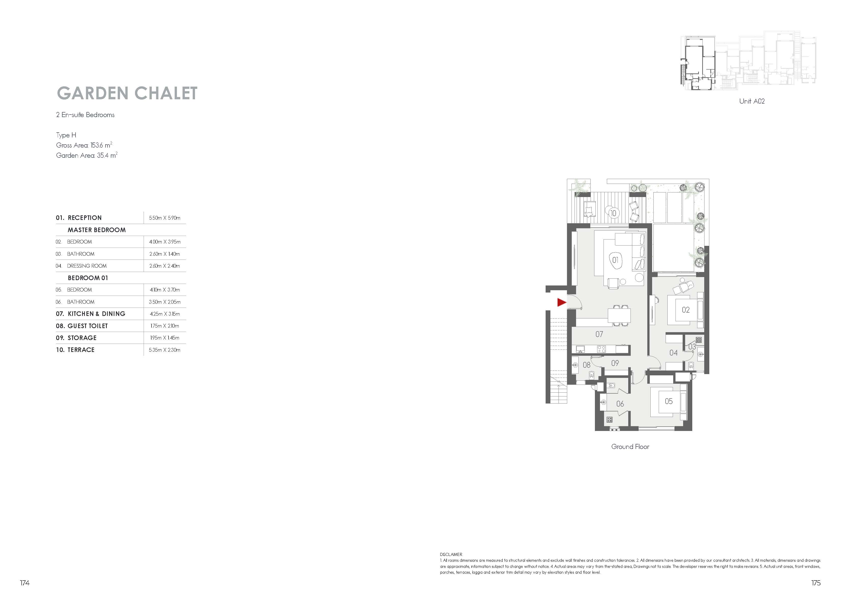 Floor plan for chalet at Kai Sokhna