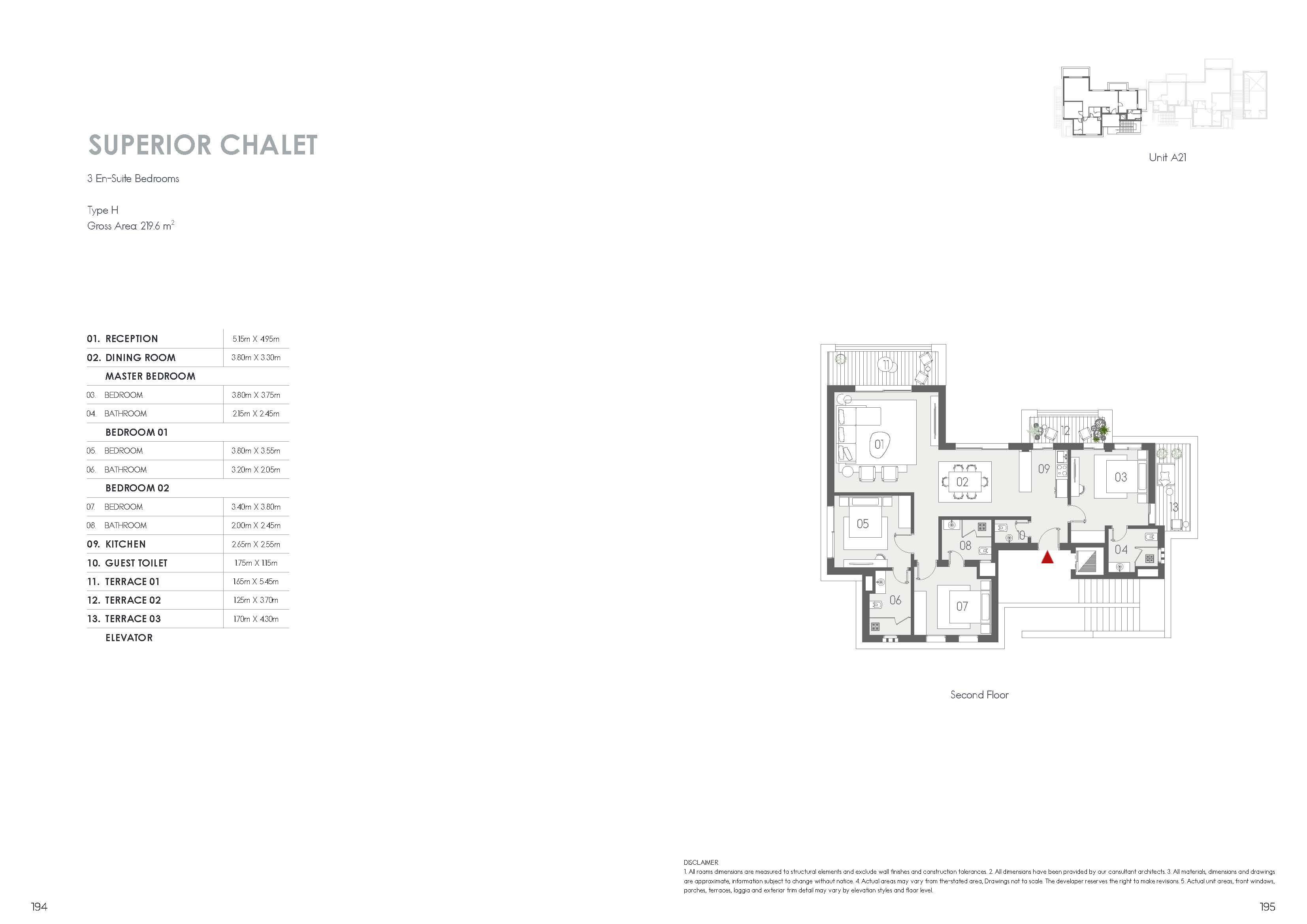 Floor plan for chalet at Kai Sokhna