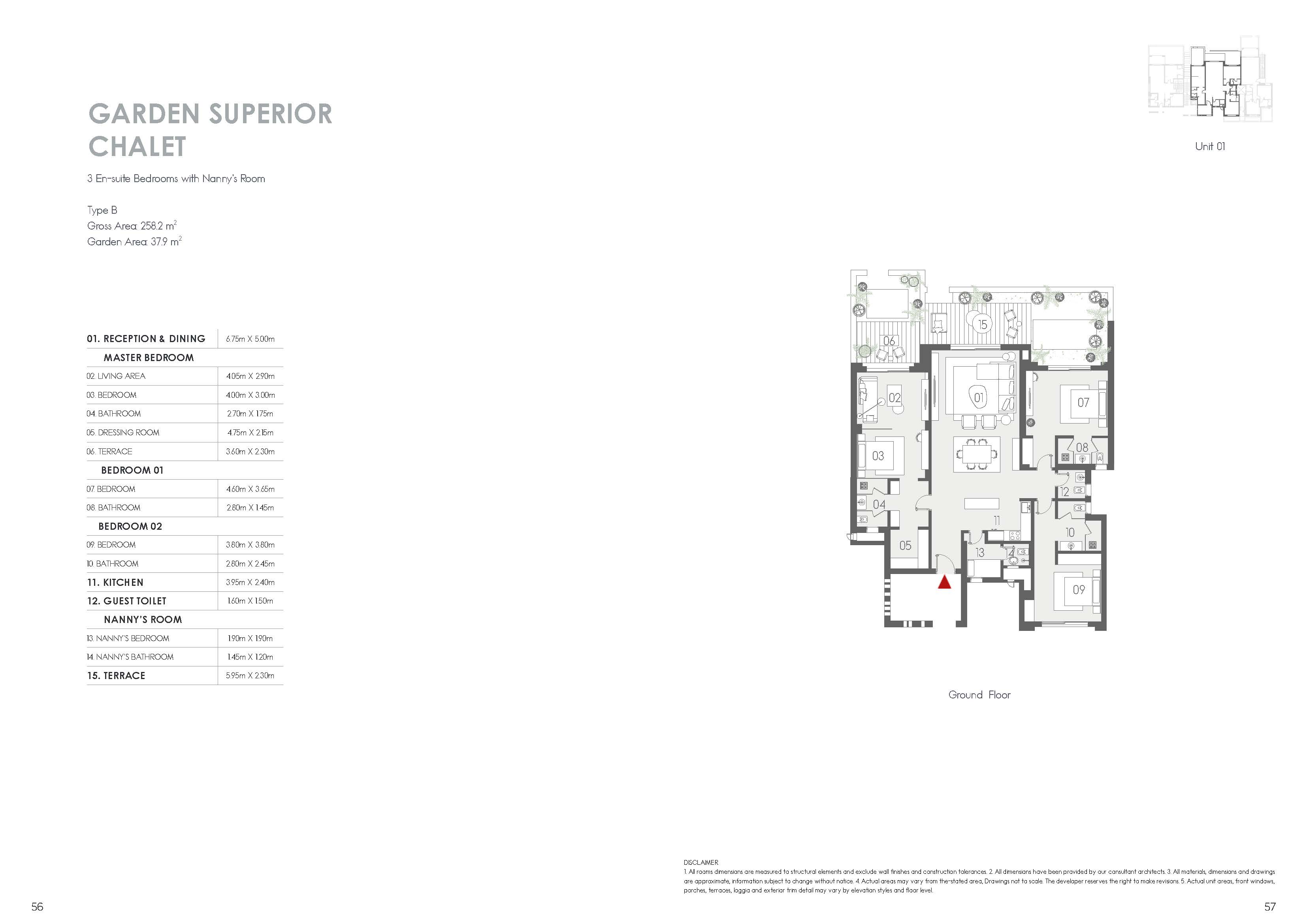 Floor plan for chalet at Kai Sokhna