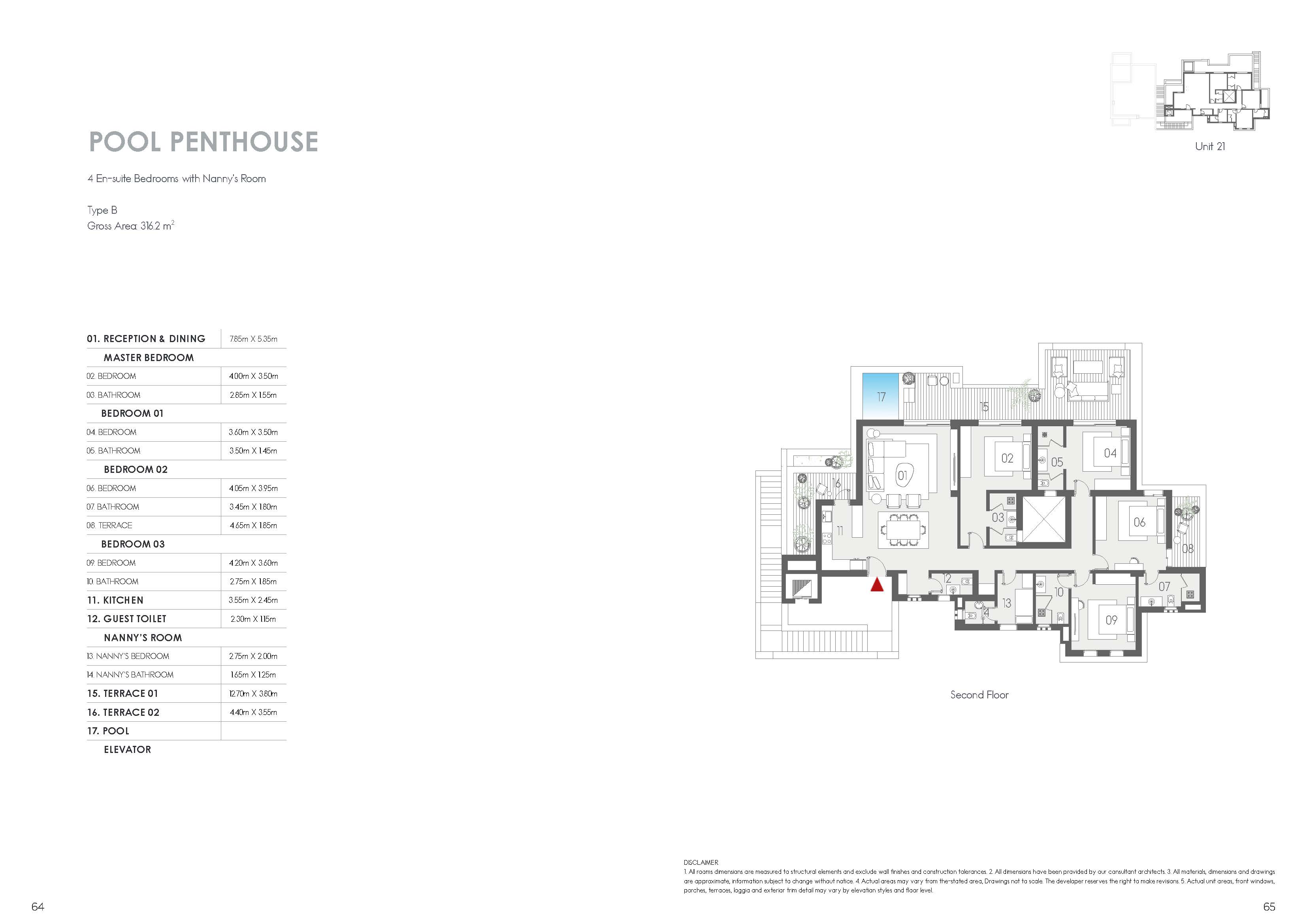 Floor plan for penthouse at Kai Sokhna