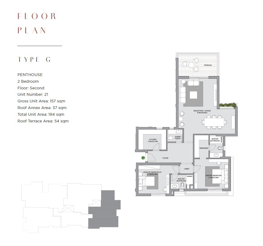 Floor plan for penthouse at The Estates Residence