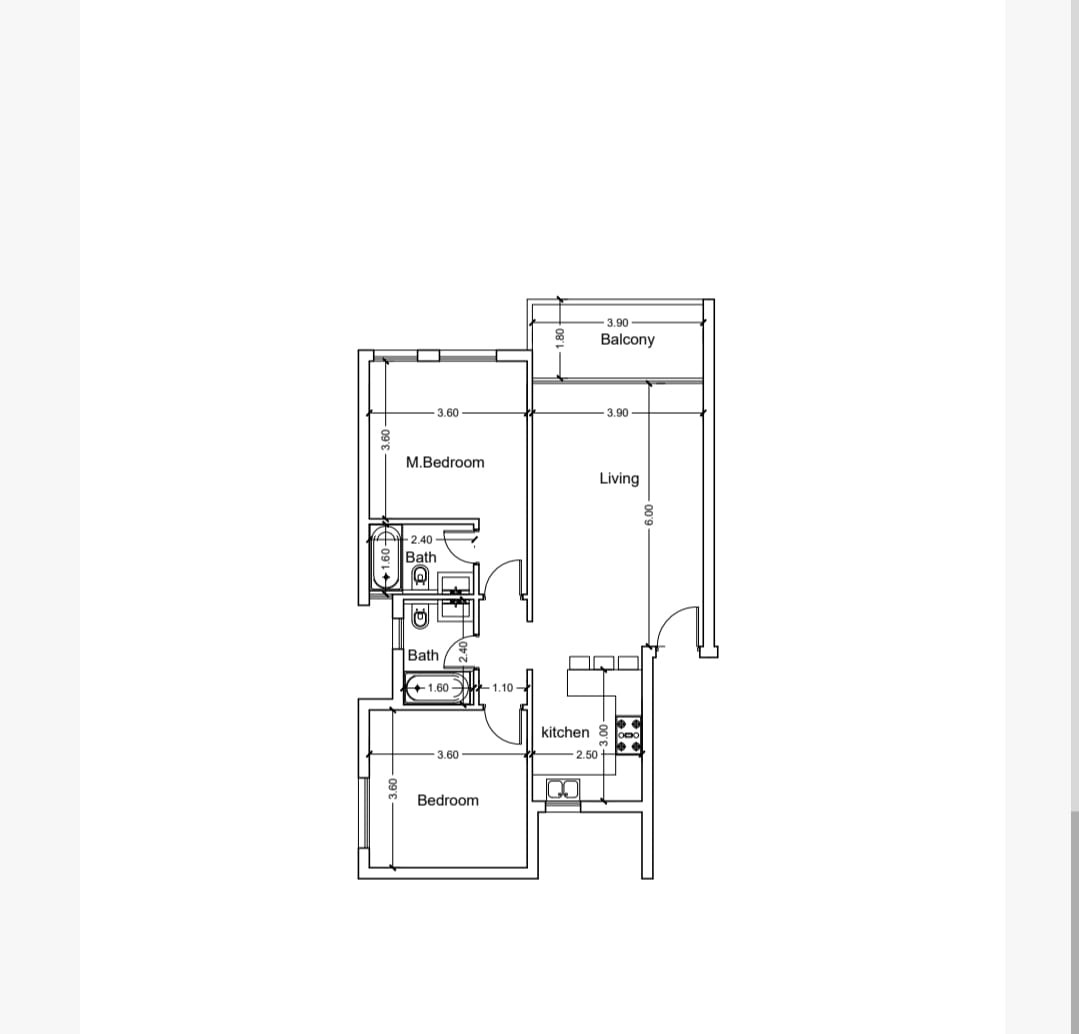 Floor plan for chalet at Cali Coast Ras El Hekma
